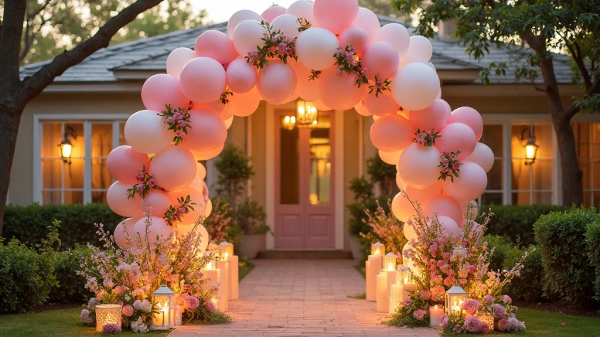 Ozdoby weselne przed domem